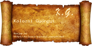 Kolozsi Gyöngyi névjegykártya
